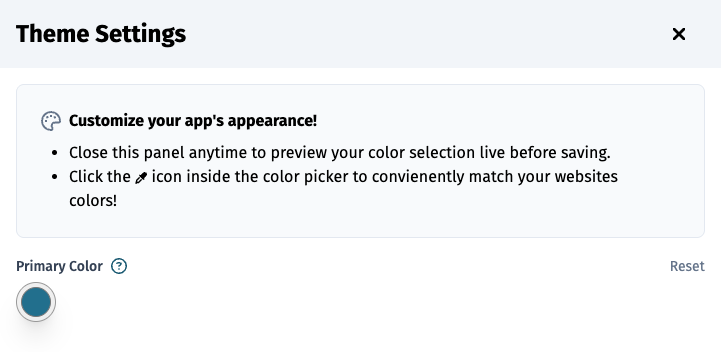 EC Store theme settings